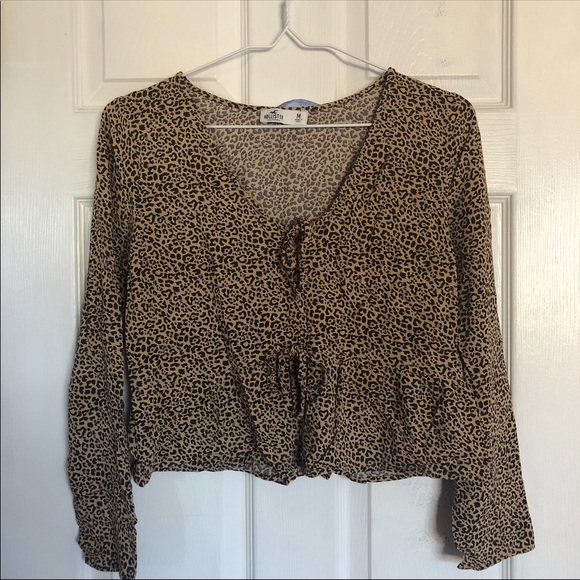 leopard print peplum top ♡ - Picture 2 of 6